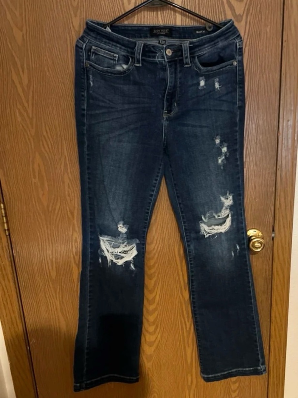 Judy Blue Dark Blue Distressed Boot Cut Jeans